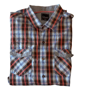 7 Diamonds Men's XL Multicolor Plaid Western Shirt Long Sleeve Cotton